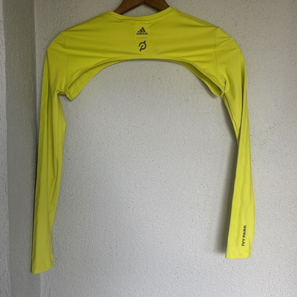 Adidas x Ivy Park neon yellow long-sleeve bolero Workout Cycling shrug Medium - Picture 3 of 10